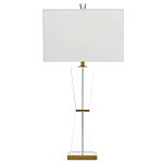 Настольная лампа с прозрачным корпусом и прямоугольным тканевым абажуром Charm and Luxury варинант исполнения - 4 | Loft Concept в Сочи