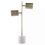 Настольная лампа золотистая на белом мраморном основании Streams of Light варинант исполнения - 2 | Loft Concept в Сочи