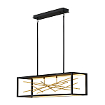 Люстра прямоугольная черного цвета с декором в виде ветвей в золотой отделке Hinkley варинант исполнения - 2 | Loft Concept в Сочи