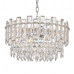 Круглая люстра с хрустальными подвесками на серебряном каркасе Gorgeous Crystal Light варинант исполнения - 3 | Loft Concept в Сочи
