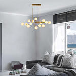 Люстра подвесная с белыми лампами в форме шара Flute варинант исполнения - 1 | Loft Concept в Сочи