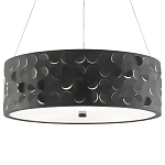 Люстра в форме цилиндра с чёрным фактурным абажуром Round Necklines варинант исполнения - 2 | Loft Concept в Сочи