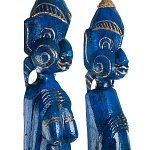 Комплект из 2-х деревянных статуэток Asmat Statuettes Blue Green варинант исполнения - 3 | Loft Concept в Сочи