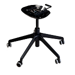 Стул с мягкой бежевой обивкой из велюра и подъемно-поворотным механизмом на черных колесиках Harper Beige варинант исполнения - 3 | Loft Concept в Сочи