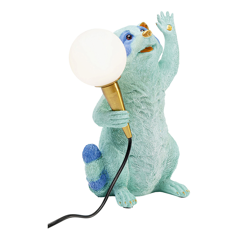 Настольная лампа для детской Голубой Енот  Золотой Бирюзовый Синий в Сочи | Loft Concept 