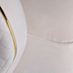 Кресло велюровое оттенка слоновой кости с простроченной спинкой Perfect Comfort варинант исполнения - 3 | Loft Concept в Сочи