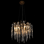 Люстра подвесная круглая в виде ветвей деревьев бронзового цвета с прозрачными подвесками-каплями Droplet Chandelier варинант исполнения - 2 | Loft Concept в Сочи