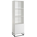 Стеллаж книжный белый с 3-мя открытыми полками и дверкой Strict Lines варинант исполнения - 1 | Loft Concept в Сочи