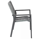 Стул темно-серый с высокой плетеной спинкой и сиденьем Braided Strength варинант исполнения - 2 | Loft Concept в Сочи