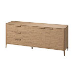 Тумба с 3-мя выдвижными ящиками и 2-мя дверцами из массива дуба Type oak L варинант исполнения - 1 | Loft Concept в Сочи