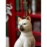 Подсвечник в виде кошки из фарфора с бронзовыми элементами Paradise Cat варинант исполнения - 8 | Loft Concept в Сочи
