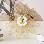 Часы настенные из металла в виде солнца с белым циферблатом Mirror Tower Clock варинант исполнения - 4 | Loft Concept в Сочи