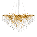 Люстра подвесная с прозрачными стеклянными подвесками в форме капель Диаметр 100 см Droplet Chandelier варинант исполнения - 1 | Loft Concept в Сочи