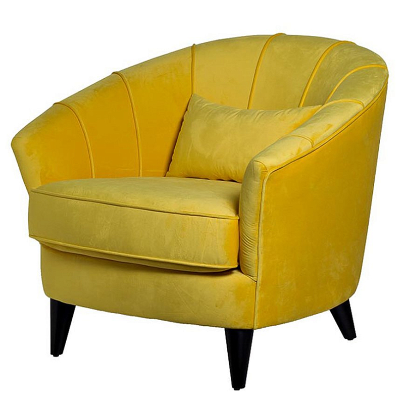 Amour Curved Back Velvet Chair Yellow Желтый в Сочи | Loft Concept 