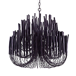 Люстра черная с несколькими ярусами деревянных палочек Bright Wooden Chandelier варинант исполнения - 9 | Loft Concept в Сочи