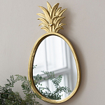 Зеркало овальной формы с золотистой рамкой и декоративной верхушкой в виде ананаса Pineapple Shine  варинант исполнения - 4 | Loft Concept в Сочи