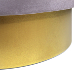 Пуф фиолетовый велюр на золотом металлическом основании Golden Belt варинант исполнения - 3 | Loft Concept в Сочи