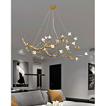 Люстра в виде золотой ветки с цветами Glass Flower Pendant Light варинант исполнения - 6 | Loft Concept в Сочи