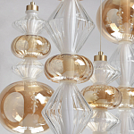 Люстра с плафонами из прозрачного и янтарного стекла в виде шаров и ромбов Gabriel Scott Luna варинант исполнения - 4 | Loft Concept в Сочи