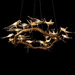 Люстра подвесная с прозрачными стеклянными птичками на ветвях Диаметр 100 см Serip Voa варинант исполнения - 9 | Loft Concept в Сочи