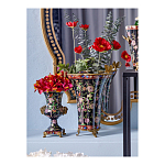 Ваза из фарфора черная с цветочной росписью и бронзовой стрекозой Spring Garden варинант исполнения - 4 | Loft Concept в Сочи