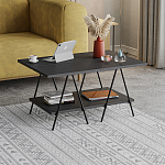 Стол журнальный с прямоугольной столешницей и полкой цвета антрацит ESSEL ANTHRACITE варинант исполнения - 2 | Loft Concept в Сочи