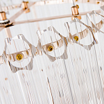 Люстра подвесная круглая с прозрачными хрустальными трубками и золотистым каркасом Диаметр 44 см Hexagon Tube Light варинант исполнения - 3 | Loft Concept в Сочи