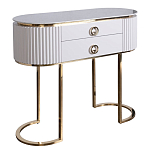 Консоль с белая овальная с мраморной столешницей Thoroughbass  варинант исполнения - 1 | Loft Concept в Сочи