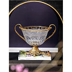 Чаша из прозрачного стекла с ручками и ободком из бронзы Eden Garden варинант исполнения - 2 | Loft Concept в Сочи