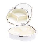 Таблетница карманная в форме сердца с 3-мя отделениями с зеркалом и накладкой из натурального камня Малахит Silver Stone Pillboxes варинант исполнения - 3 | Loft Concept в Сочи