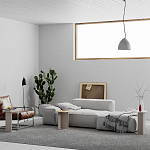 Стол журнальный бежево-серый из 3-х частей со столешницами в виде геометрических элементов MUND SIDE TABLE LIGHT MOCHA варинант исполнения - 2 | Loft Concept в Сочи