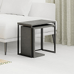 Комплект из 2-х приставных столов серого цвета из дерева ZIGOSH RETRO GREY варинант исполнения - 2 | Loft Concept в Сочи