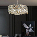 Люстра круглая с хрустальными подвесками на золотистом каркасе Roul Crystal Light варинант исполнения - 12 | Loft Concept в Сочи
