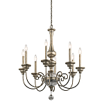 Люстра серебряного цвета с состаренным эффектом и декоративным подвесным шаром Kichler варинант исполнения - 1 | Loft Concept в Сочи