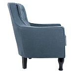 Кресло с мягкой обивкой из льна на 4-х ножках из массива березы Scarlett Armchair blue варинант исполнения - 1 | Loft Concept в Сочи