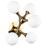Бра с 5-ю плафонами из стеклянных шаров Pearls Suspension Brass Wall Lamp варинант исполнения - 1 | Loft Concept в Сочи