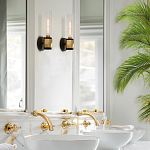 Бра для ванных комнат с прозрачным стеклянным плафоном в форме цилиндра Hinkley варинант исполнения - 17 | Loft Concept в Сочи