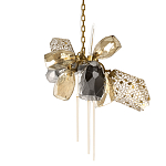 Люстра подвесная со стеклянными плафонами из дымчатого и золотистого с тремя вертикальными подвесками Gilded Mirage  варинант исполнения - 1 | Loft Concept в Сочи