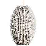 Подвесной светильник вертикальной овальной формы украшенный белыми круглыми бусинами Gradient Oval Pendant Lamp White варинант исполнения - 2 | Loft Concept в Сочи