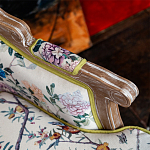 Кресло из натурального бука бежевое с изображением птиц и цветов Beige Green Chinoiserie Garden Armchair варинант исполнения - 4 | Loft Concept в Сочи