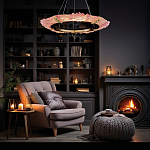 Люстра в форме кольца розовая Warm Pink Light варинант исполнения - 6 | Loft Concept в Сочи