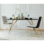 Обеденный стол на металлических ножках Ward Brass Dining Table варинант исполнения - 5 | Loft Concept в Сочи