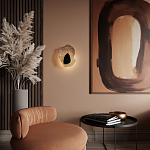 Бра с волнообразным стеклянным плафоном и вставкой из мрамора Liquid Stone варинант исполнения - 15 | Loft Concept в Сочи