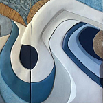 Арт-объект ручной работы Blue Abstraction из 4-х панелей варинант исполнения - 4 | Loft Concept в Сочи