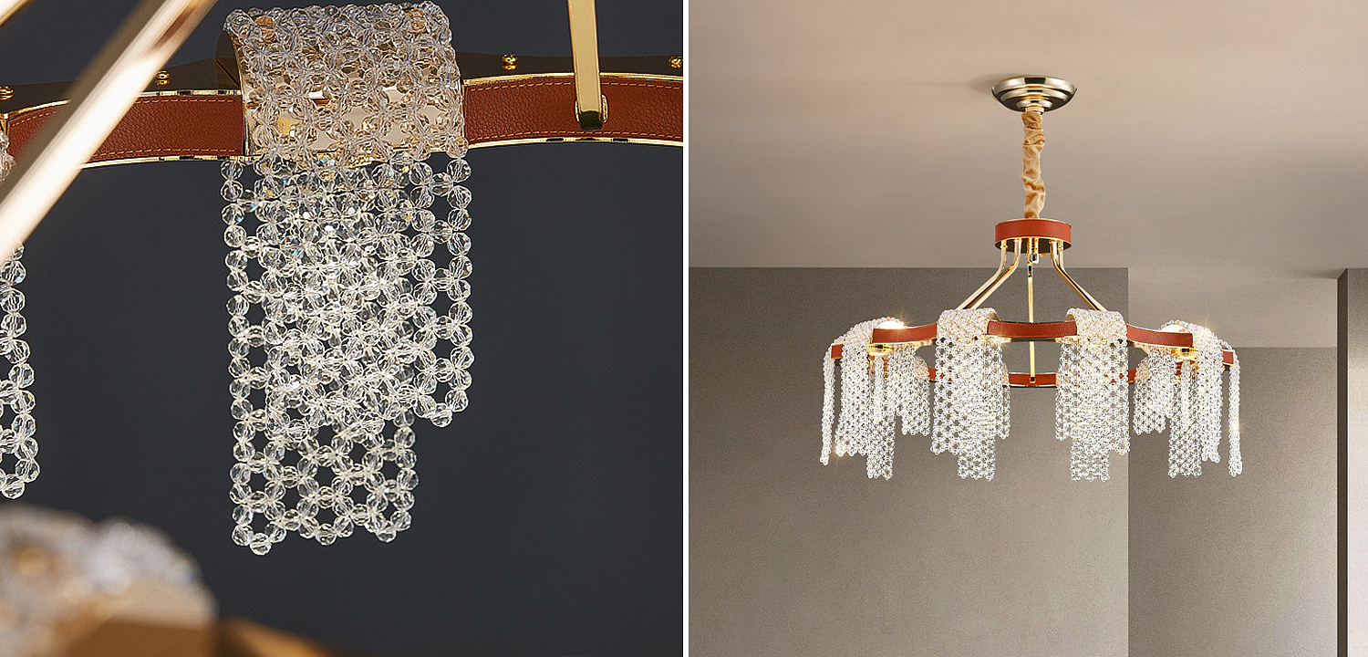 Люстра Leather Glass Chandelier 80 Люстра Leather Glass Chandelier 80 - Loft-Concept в Сочи