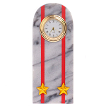 Часы погон МВД подарочные настольные из натурального камня Мрамор Military Clock варинант исполнения - 1 | Loft Concept в Сочи