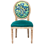Стул из натурального бука зелёный с цветочным принтом Impressionism in Color варинант исполнения - 1 | Loft Concept в Сочи