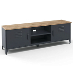 ТВ-тумба из металла и столешницей из массива дуба Metal Wood TV-Stand варинант исполнения - 2 | Loft Concept в Сочи