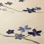 Обои ручная роспись Cherry Tree Original colourway on Stone Ochre dyed silk варинант исполнения - 2 | Loft Concept в Сочи