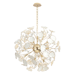 Люстра круглой формы с белыми и прозрачными лепестками цветов Диаметр 69 см Wintery flovers варинант исполнения - 1 | Loft Concept в Сочи